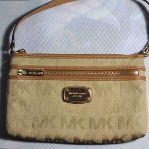 Michael Kors Wristlet - Monogram Beige Canvas